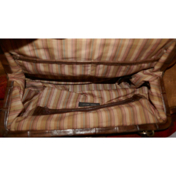 Nine West Multi-Color Textile Fabric Purse Handbag Wood Beaded Straps - Picture 11 of 13